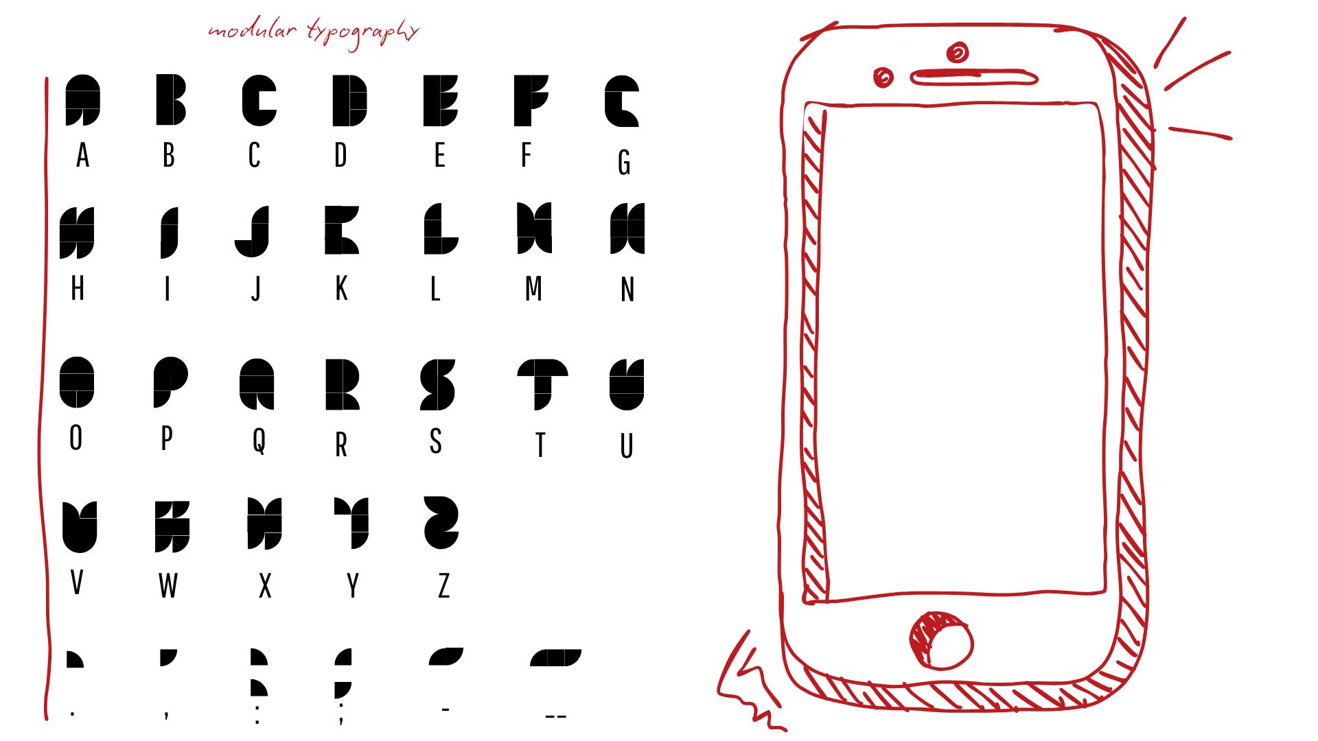 Brasilidades — modular typography and phone screen